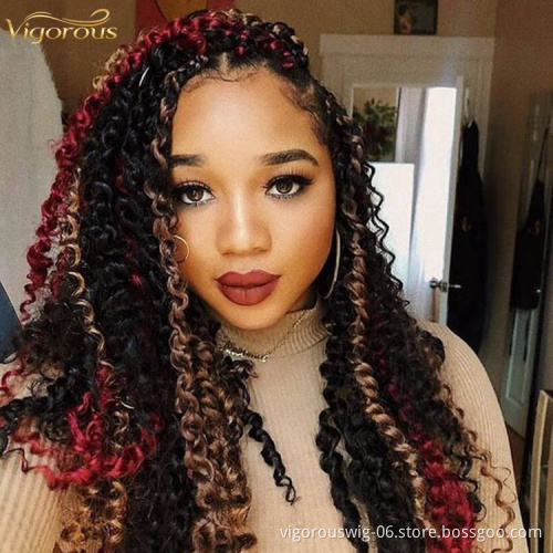Vigorous 18 Inches 22 Strands/pack Passion Twist Hair Long Ombre Crochet Hair Synthetic Pre looped Fluffy Twists Braiding Hair